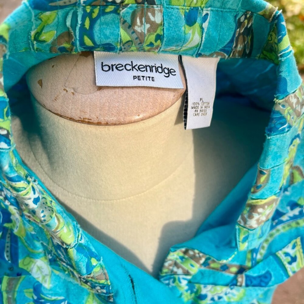 Shirt Jacket Sequins, Fancy buttons, Artistic  Design, Blues, Greens, P Large - Picture 4 of 5